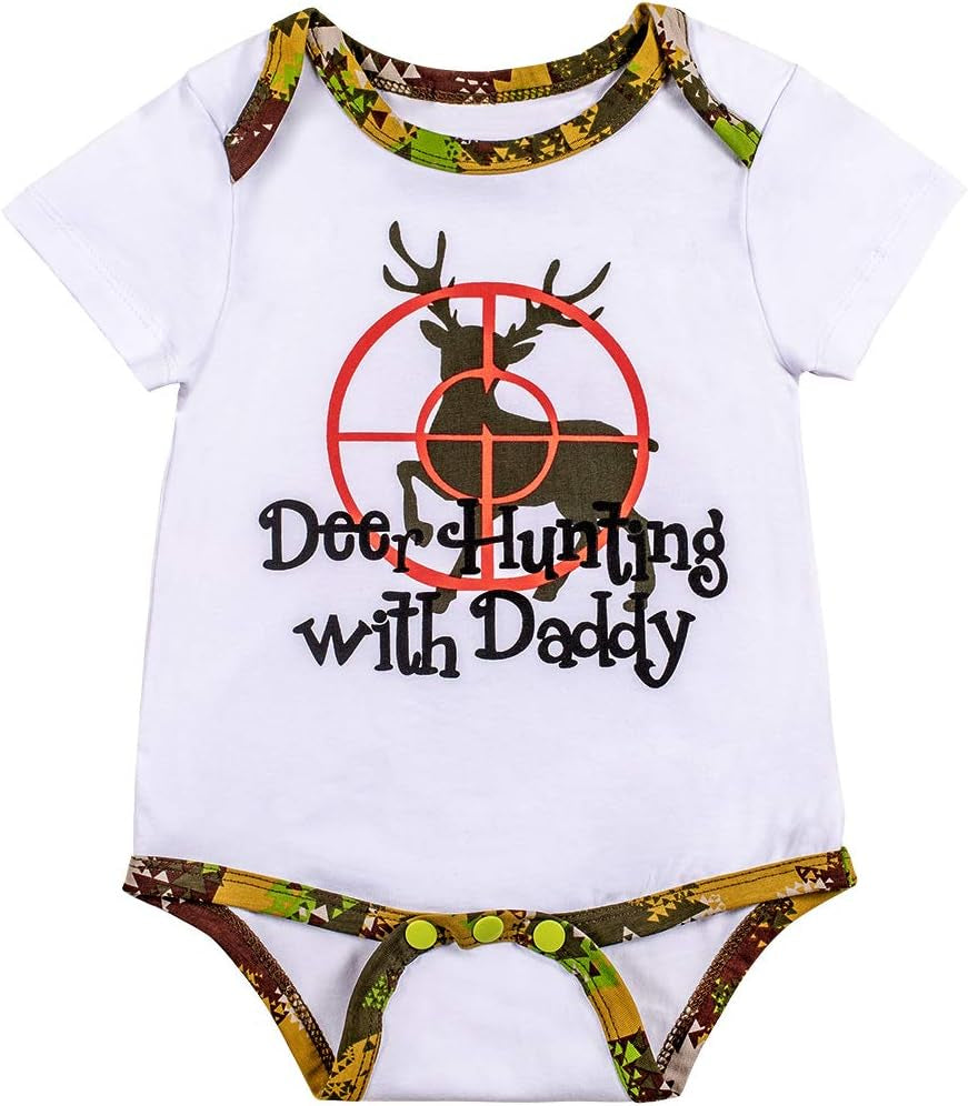 Baby Boy Deer Outfit Mommy'S New Man Clothes Daddy'S Hunting Buddy Pant Set