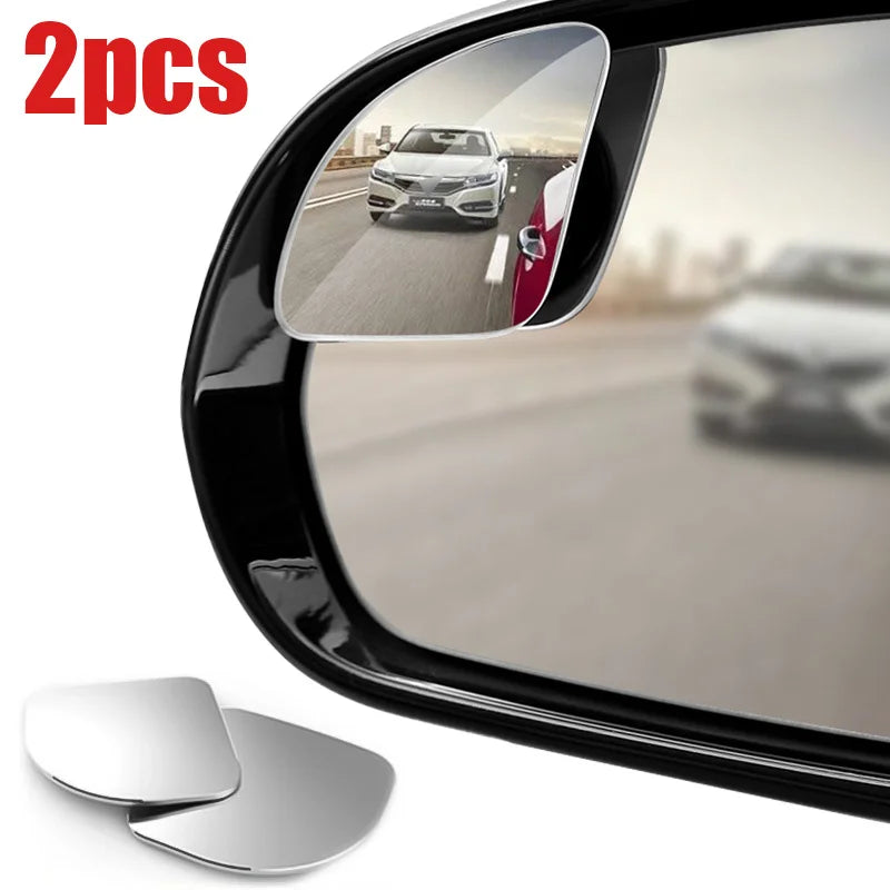 2pcs Car Blind Spot Mirror Frameless Auxiliary Rearview Mirror Auto Motorcycle Universal Wide Angle Adjustable Small Mirrors