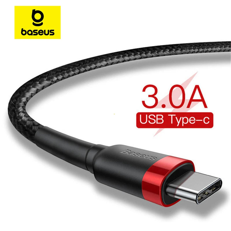 Baseus USB Type C Cable for Samsung S10 S9 Quick Charge 3.0 Cable USB C Fast Charging for Huawei P30 Xiaomi USB-C Charger Wire