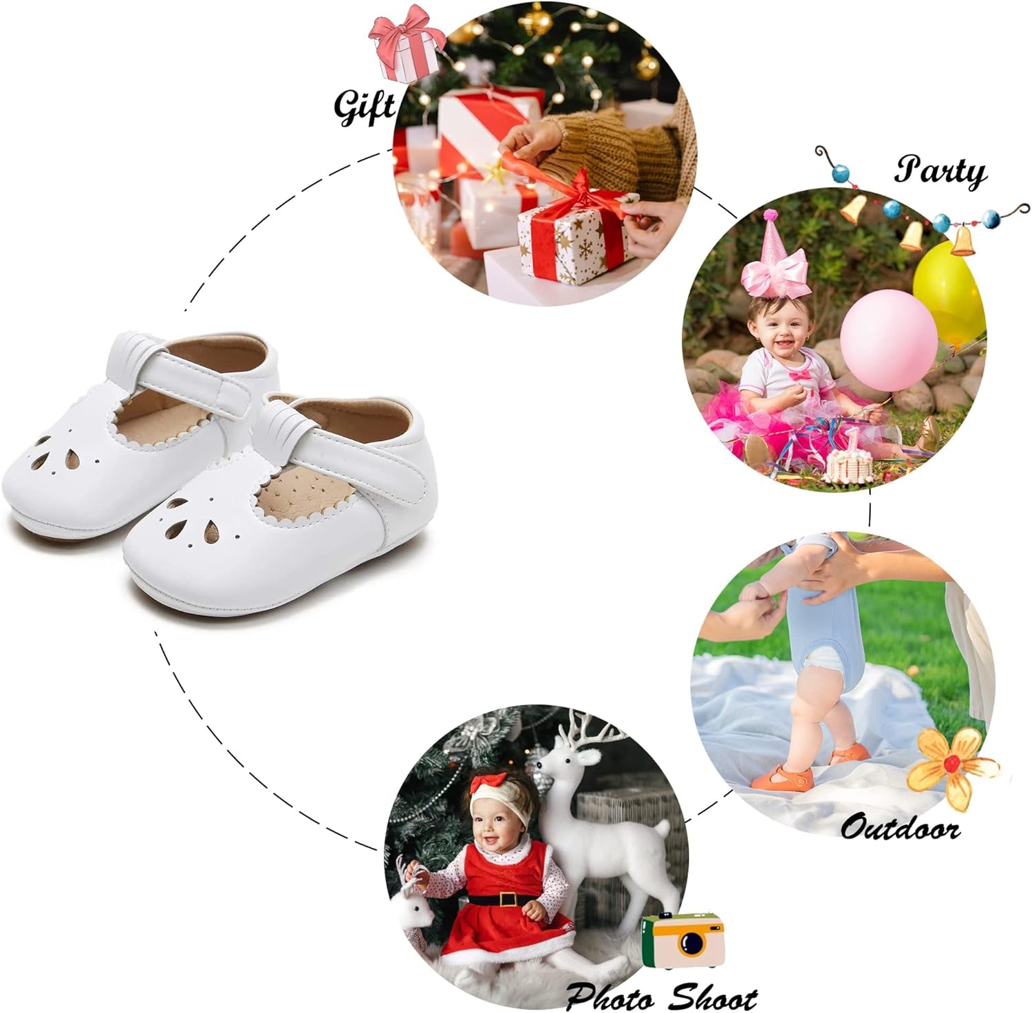 Soft Sole Leather Baby Shoes - Infant Baby Walking Shoes Moccasinss Rubber Sole Crib Shoes